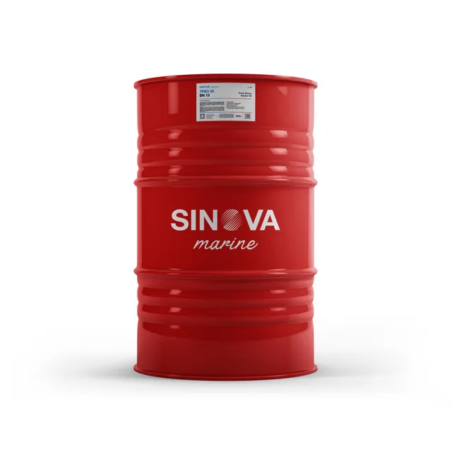Sinova Marine TPEO 30 BN 15 trunk piston engine oil in a steel drum